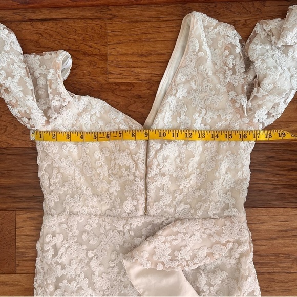 Self-Portrait Textured Cream Off-Shoulder Mini Dress - Picture 10 of 15